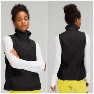 Lululemon Fleece Insulated Vest Black Size 12 Sherpa Winter Layer Ski Outdoors